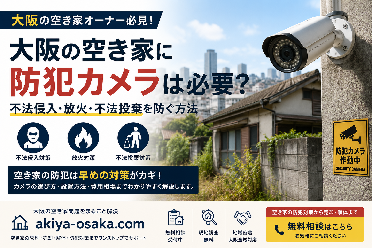 大阪の空き家に防犯カメラは必要？